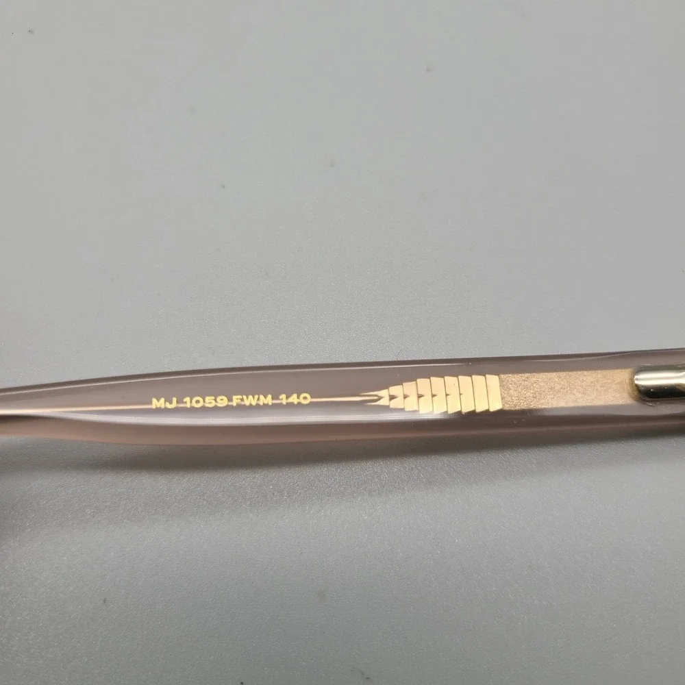 Marc Jacobs Blush Pink and Gold Rectangular Optical Glasses